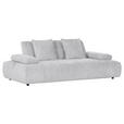SCHLAFSOFA Chenille Hellgrau  - Hellgrau/Schwarz, KONVENTIONELL, Kunststoff/Textil (235-255/80/116-138cm) - Carryhome