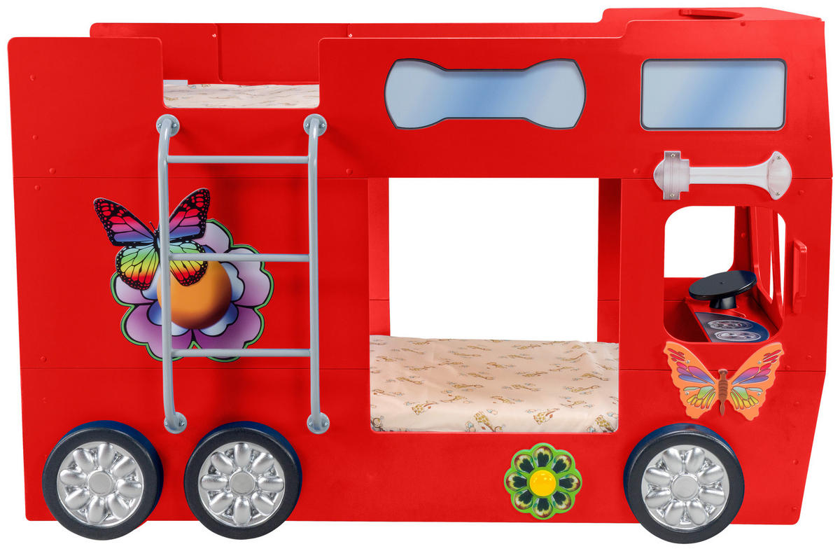 Autobett 90/190 cm  in Rot  - Rot/Weiß, LIFESTYLE, Holz/Holzwerkstoff (90/190cm) - Livetastic
