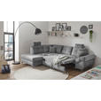 ECKSOFA Grau Velours  - Schwarz/Grau, KONVENTIONELL, Kunststoff/Textil (218/275cm) - Carryhome