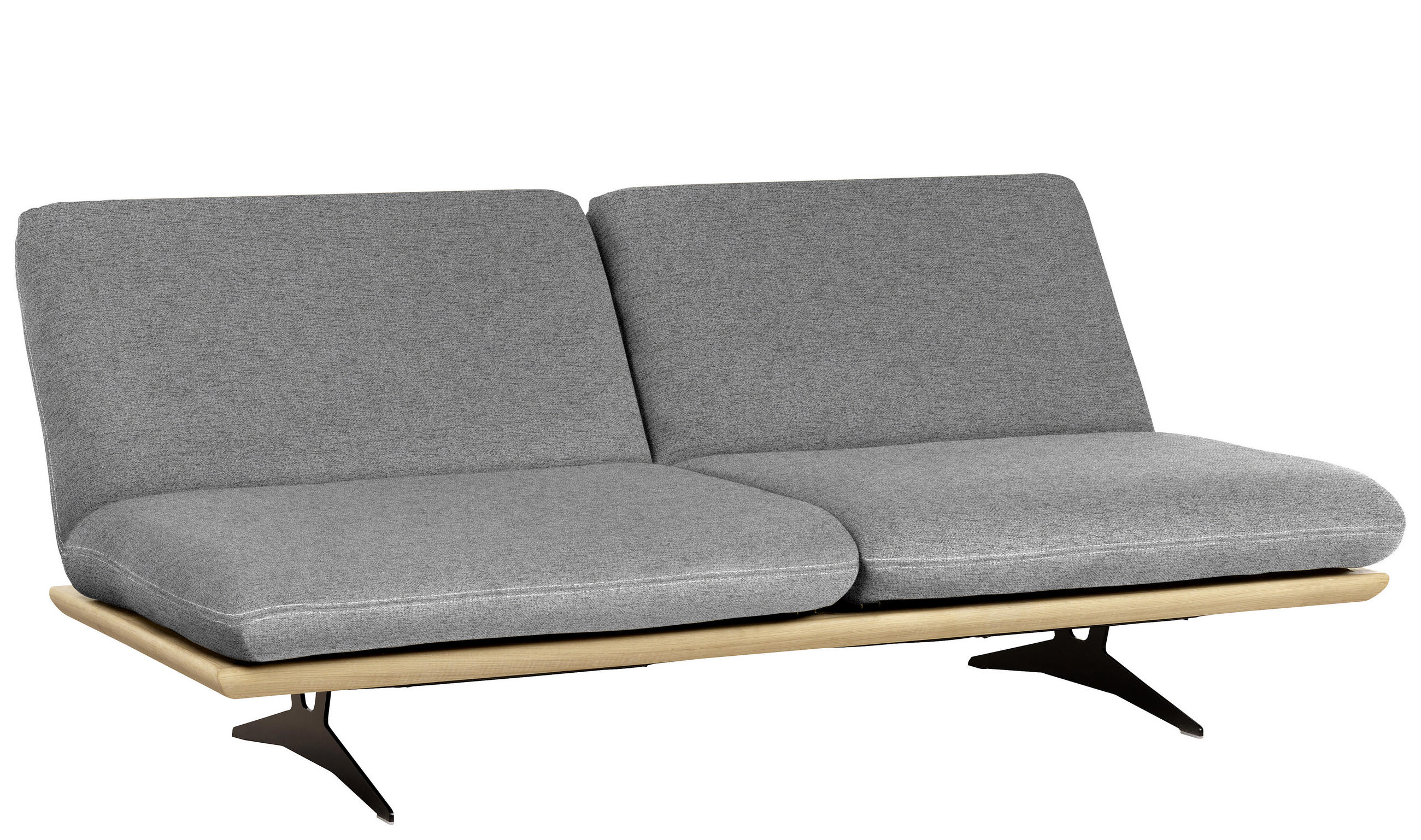 SCHLAFSOFA Grau, Eichefarben  - Eichefarben/Beige, Design, Holz/Textil (204/92/90cm) - Dieter Knoll