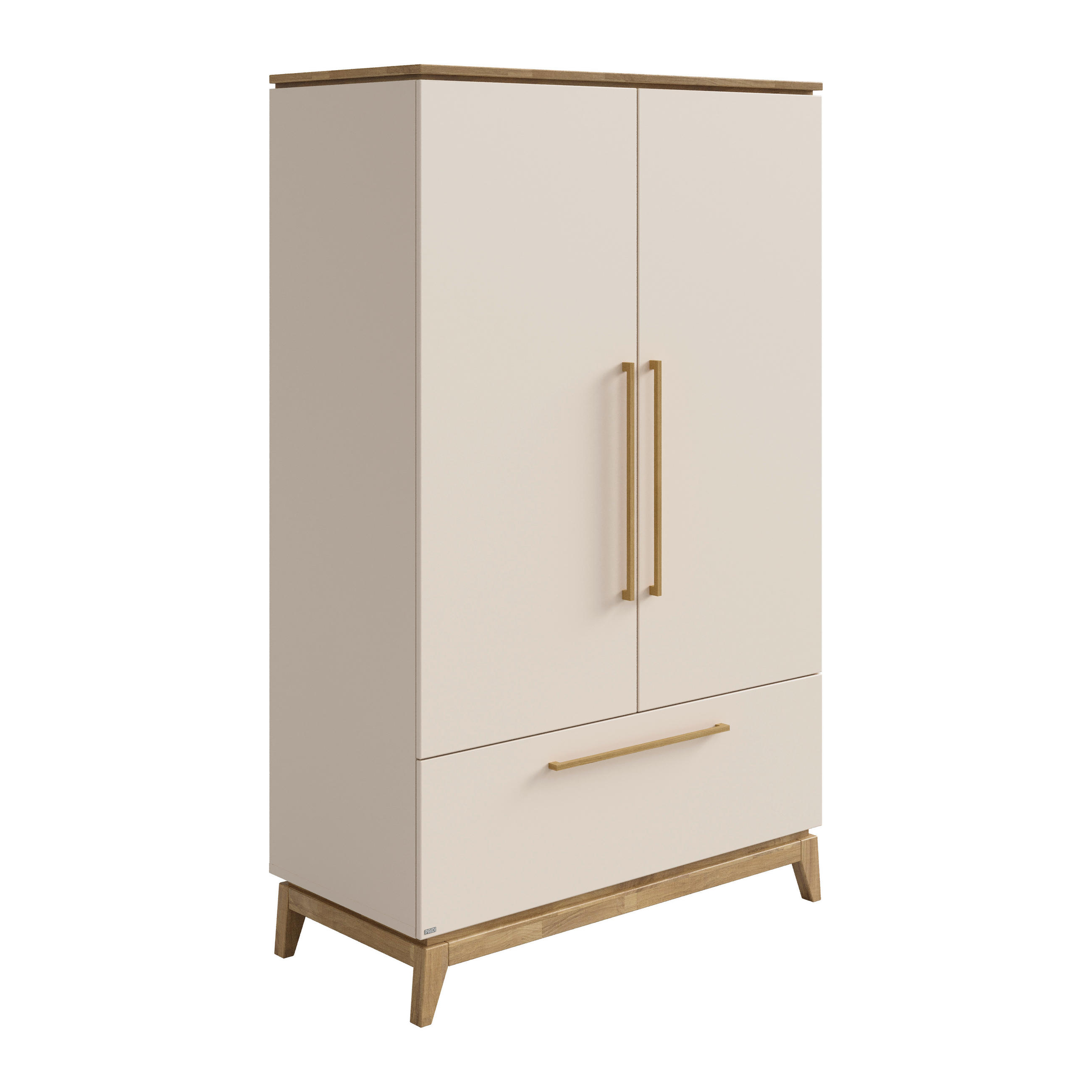 BABYKLEIDERSCHRANK Stiene Eichefarben, Beige  - Eichefarben/Beige, Basics, Holzwerkstoff (123,30/200,00/57,20cm) - Paidi