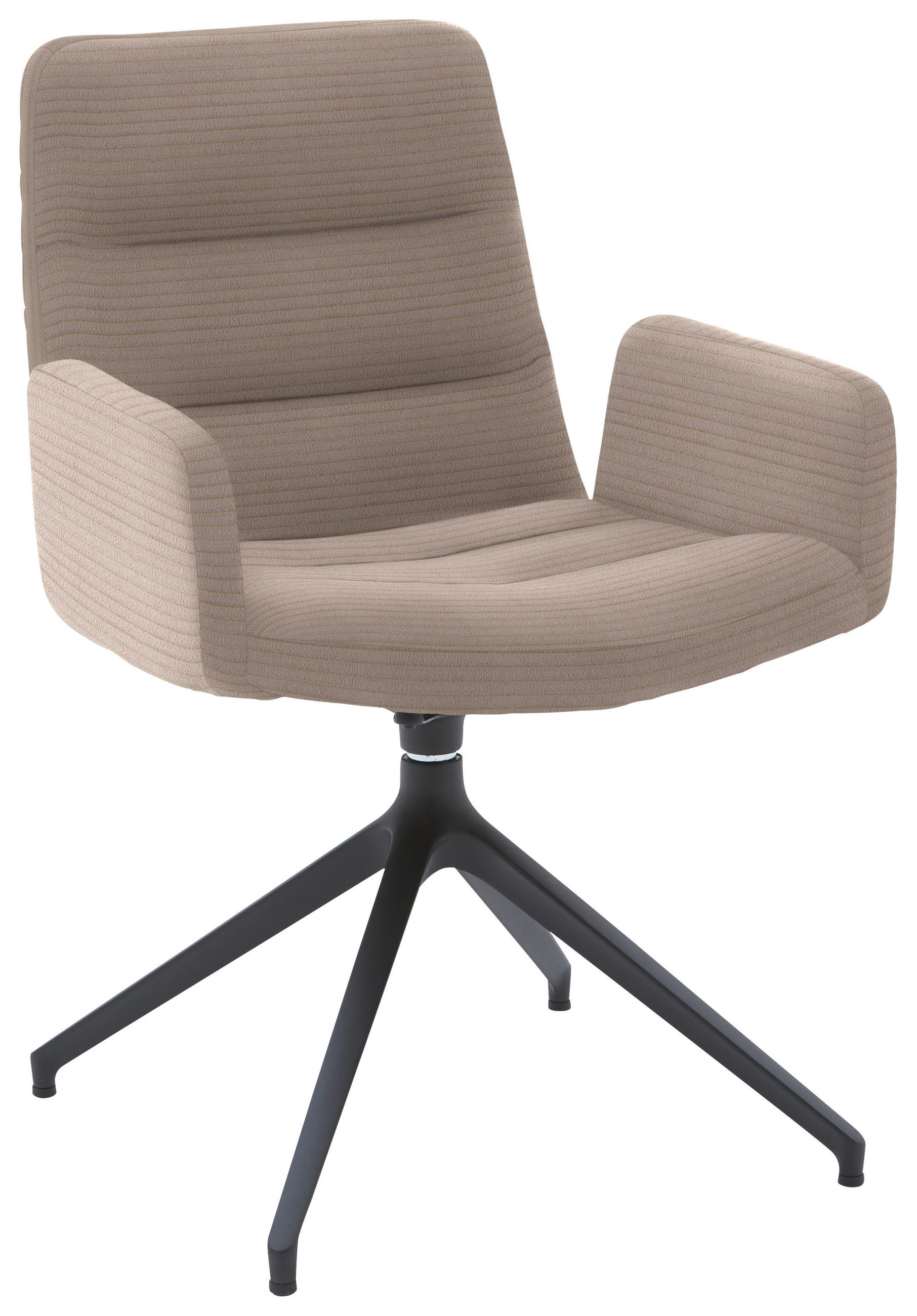 ARMLEHNSTUHL  in Cord  - Taupe/Schwarz, Design, Textil/Metall (61/88/66cm) - Dieter Knoll