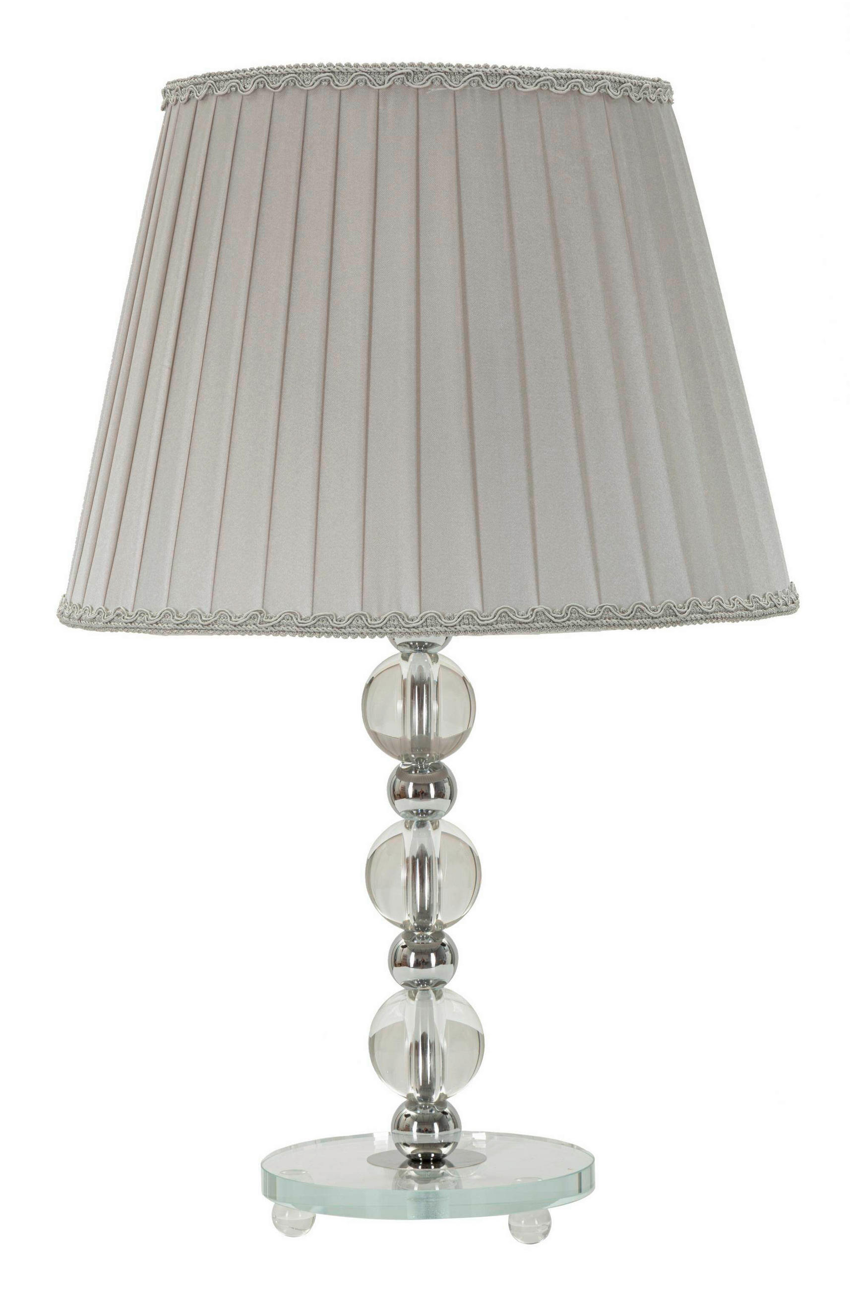 TISCHLEUCHTE - Silberfarben, Basics, Glas/Textil (30/48/30cm)