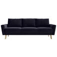 SCHLAFSOFA Samt Anthrazit  - Anthrazit/Buchefarben, KONVENTIONELL, Holz/Textil (225/91/99cm) - Carryhome