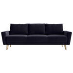 SCHLAFSOFA Samt Anthrazit  - Anthrazit/Buchefarben, KONVENTIONELL, Holz/Textil (225/91/99cm) - Carryhome