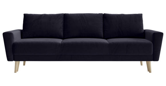 SCHLAFSOFA Samt Anthrazit  - Anthrazit/Buchefarben, KONVENTIONELL, Holz/Textil (225/91/99cm) - Carryhome