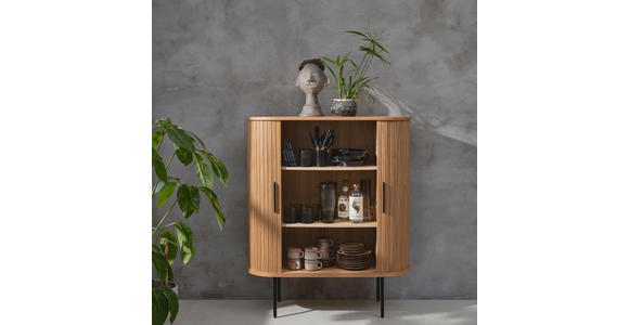 HIGHBOARD Eichefarben  100/118/40 cm  - Eichefarben/Schwarz, Trend, Holz/Holzwerkstoff (100/118/40cm) - Xora