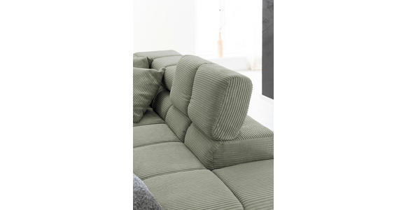 ECKSOFA Dunkelgrün Cord  - Dunkelgrün/Schwarz, Design, Textil/Metall (321/216cm) - Hom`in