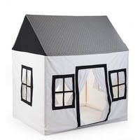 SPIELZELT - Schwarz/Weiß, Basics, Holz/Kunststoff (125/95/145cm) - Childhome