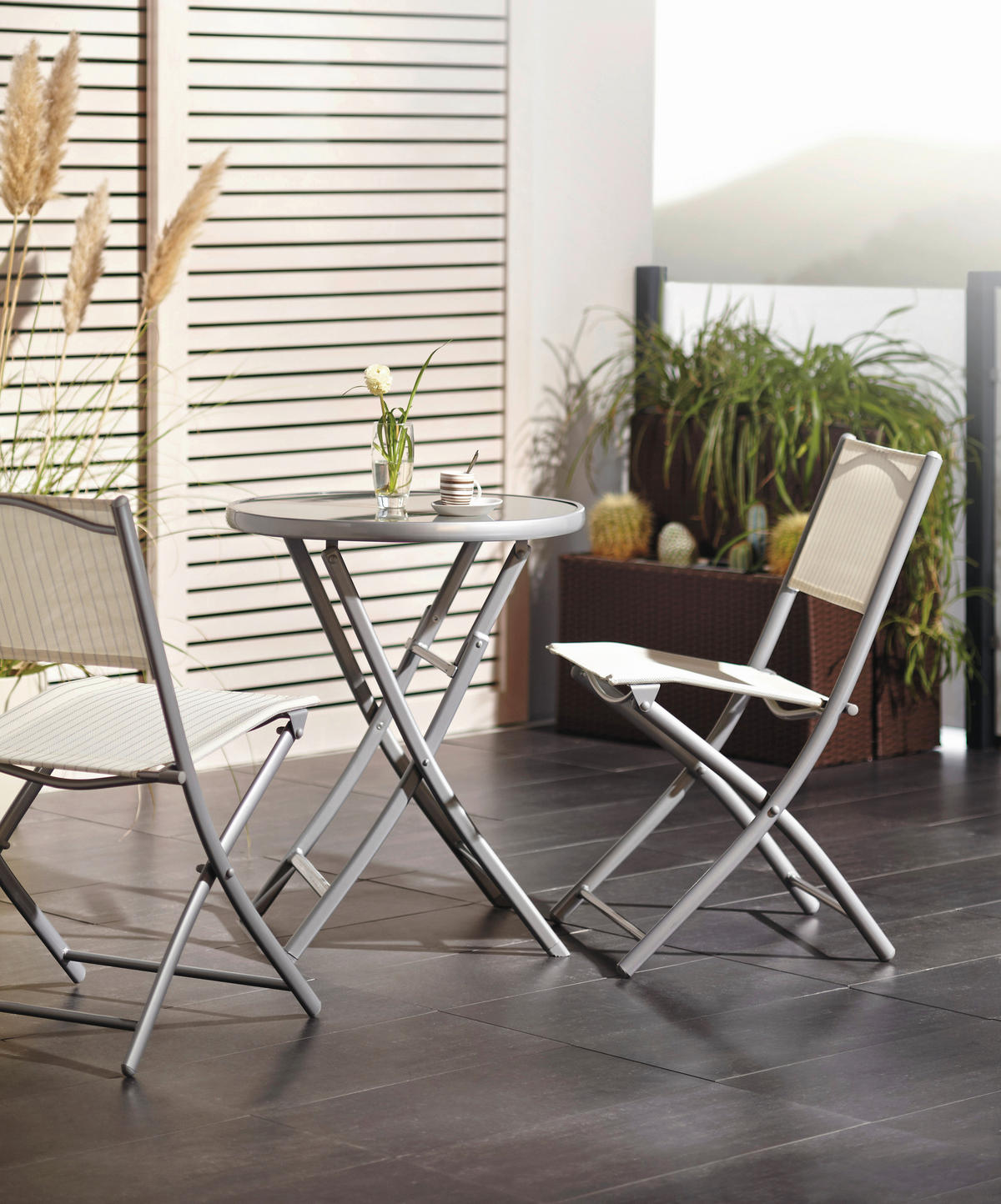 Scaun Pliant Pentru Grădină in metal, textil maro, argintiu  - maro/argintiu, Basics, metal/textil (46/82/58cm) - Xora