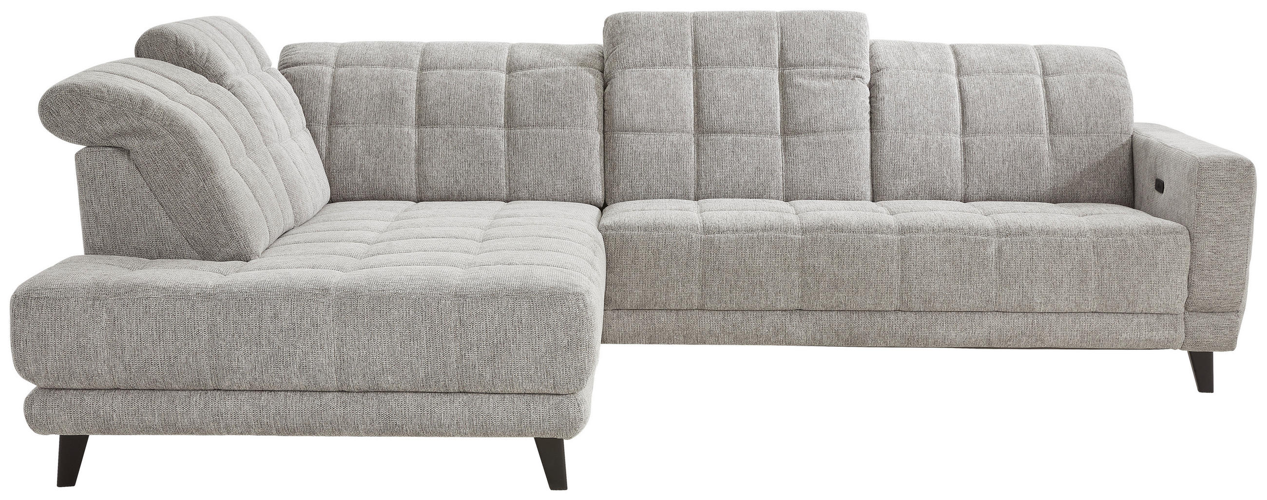 ECKSOFA Grau Webstoff  - Schwarz/Grau, Design, Holz/Textil (216/302cm) - Xora