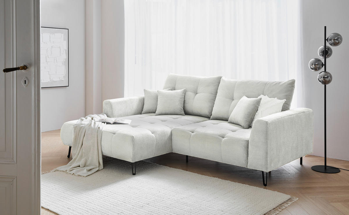 UGAONA GARNITURA prirodna boja  - prirodna boja/crna, Konvencionalno, tekstil/metal (185/250cm) - Carryhome