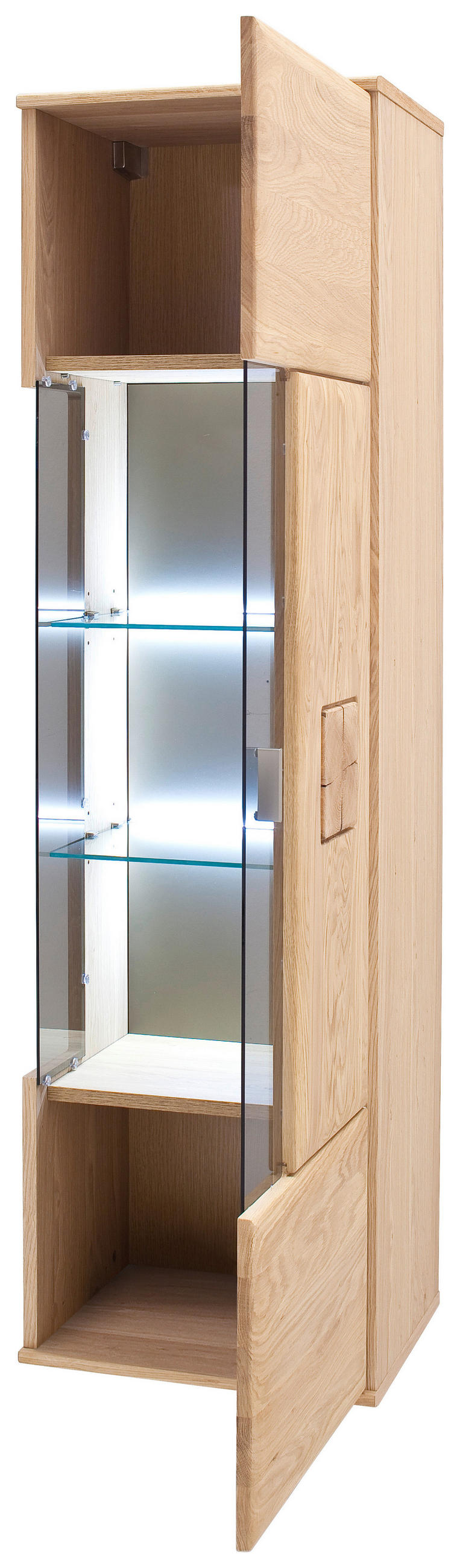 HÄNGEVITRINE in Eichefarben   - Eichefarben/Nickelfarben, Design, Glas/Holz (45/157/38cm) - Livetastic