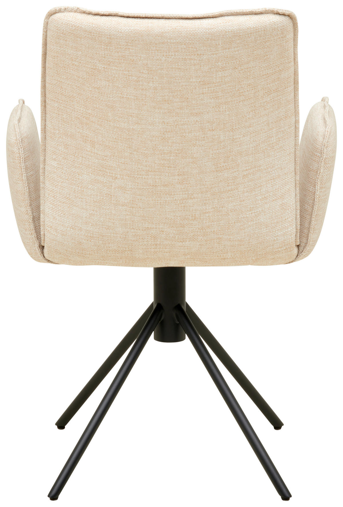 ARMLEHNSTUHL  Lederauswahl, Stoffauswahl, Typenauswahl, inklusive Armlehnen Struktur  - Elfenbein/Schwarz, Design, Textil/Metall (57/90/64cm) - Cassando