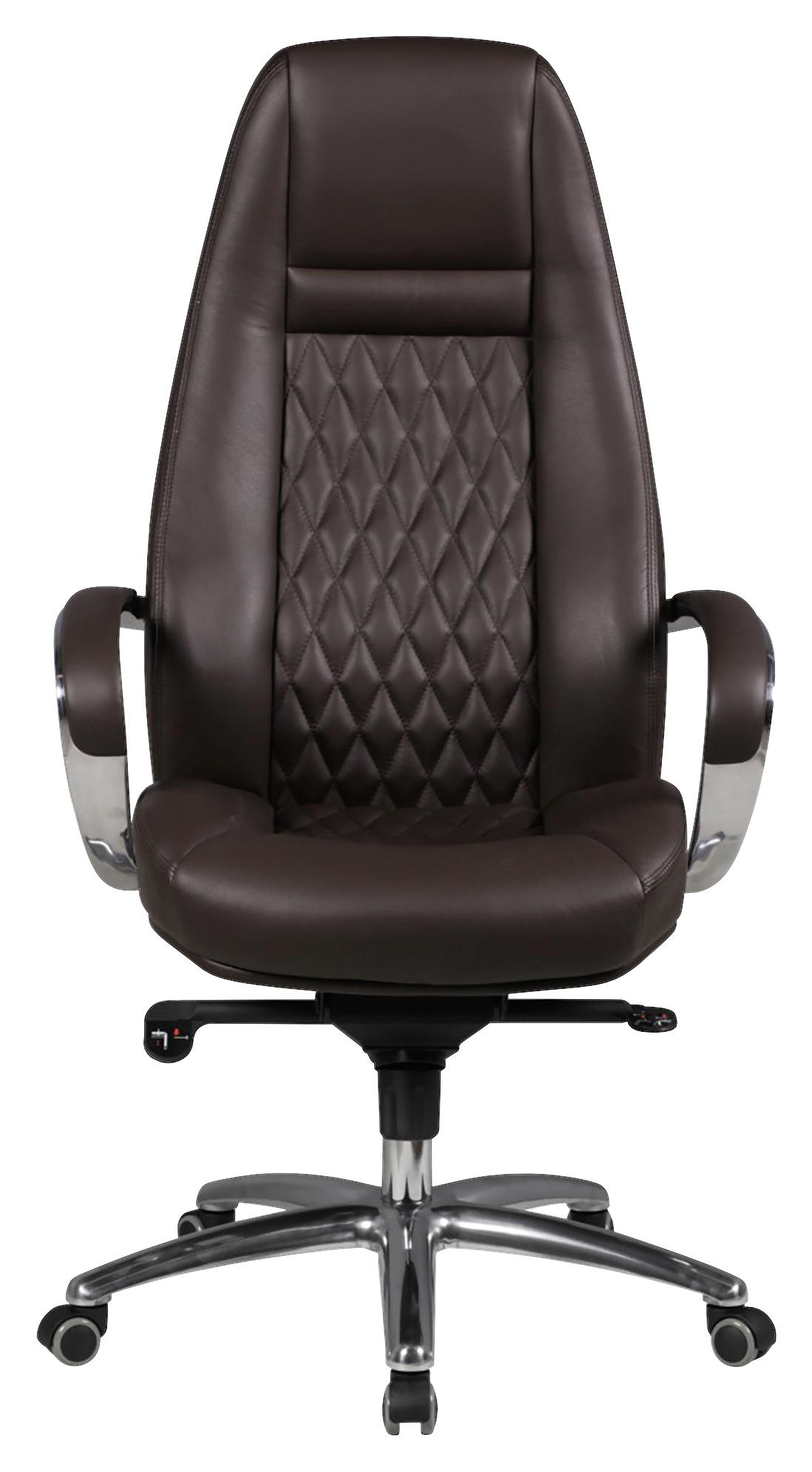 CHEFSESSEL Lederlook Braun  - Alufarben/Braun, MODERN, Leder/Kunststoff (68/130/68cm) - MID.YOU