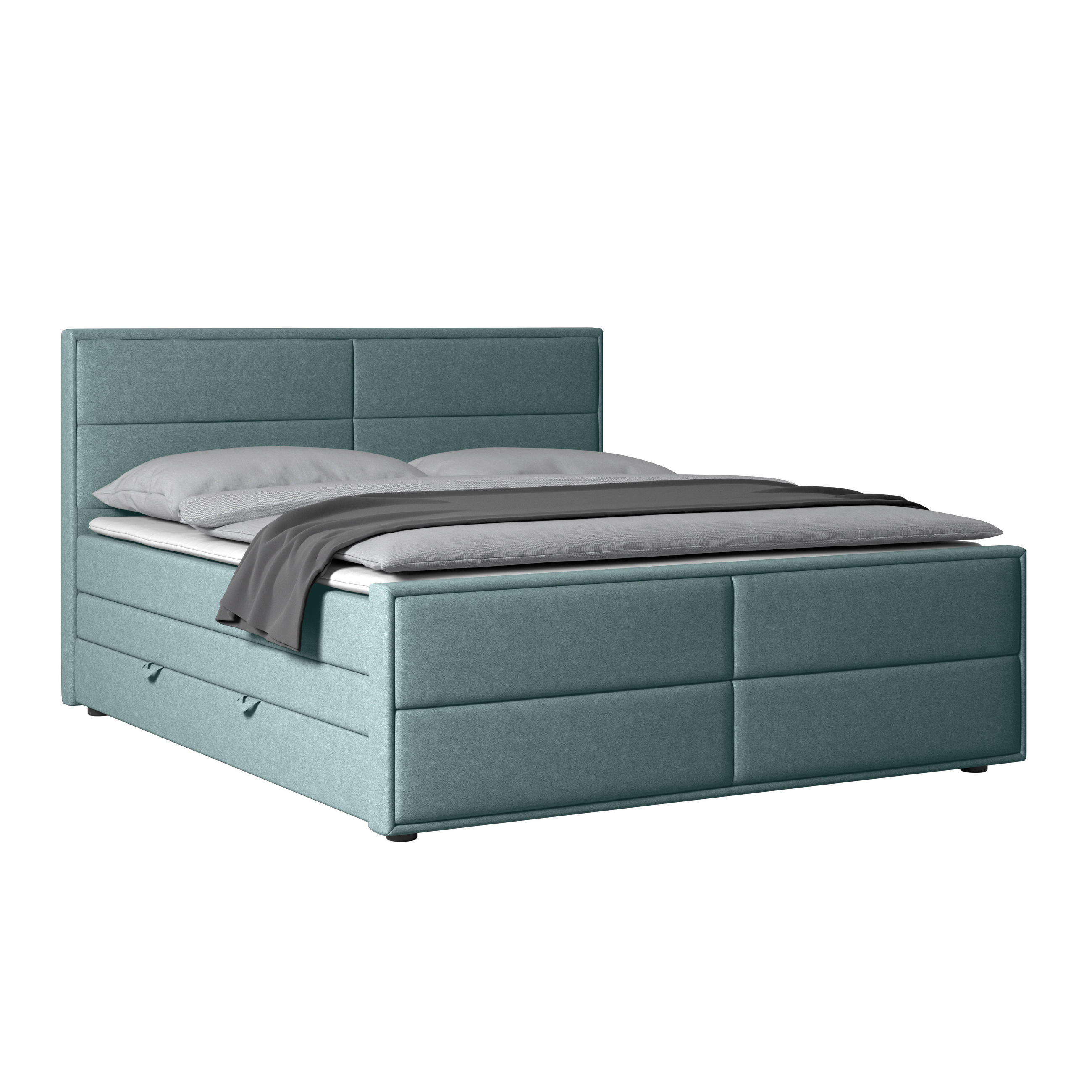 BOXSPRINGBETT 180/200 cm  in Blau  - Blau/Schwarz, MODERN, Holz/Kunststoff (180/200cm) - MID.YOU