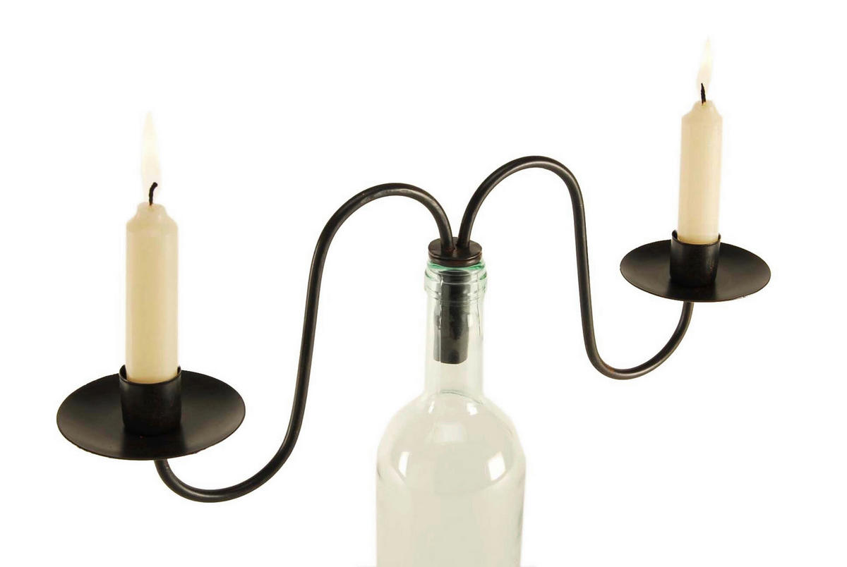 STOJAN NA SVÍČKY  kov - černá, Basics, kov (37/15/8cm)