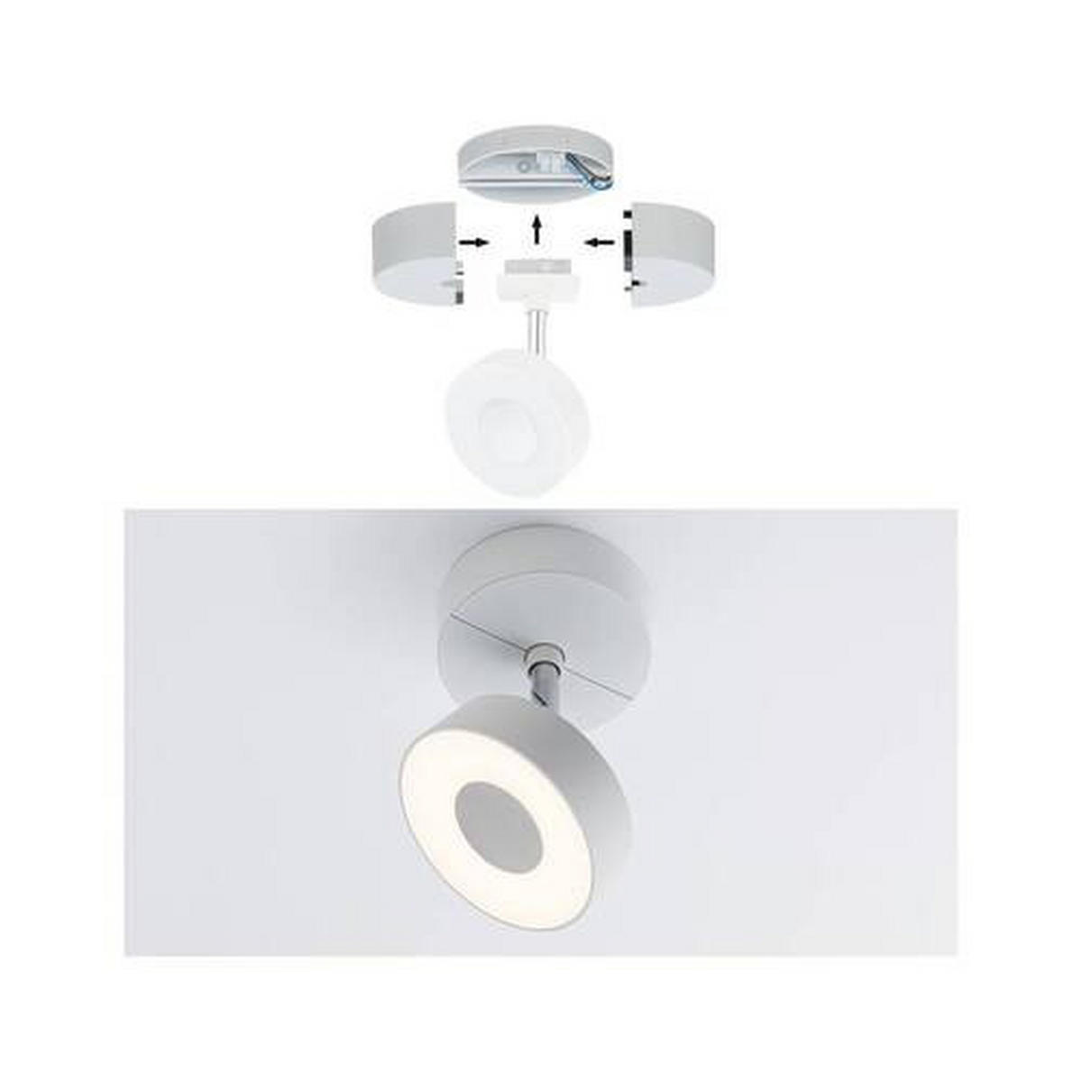 SCHIENENSYSTEM-STRAHLER - Weiß, Basics, Kunststoff (10/3,55cm) - Paulmann