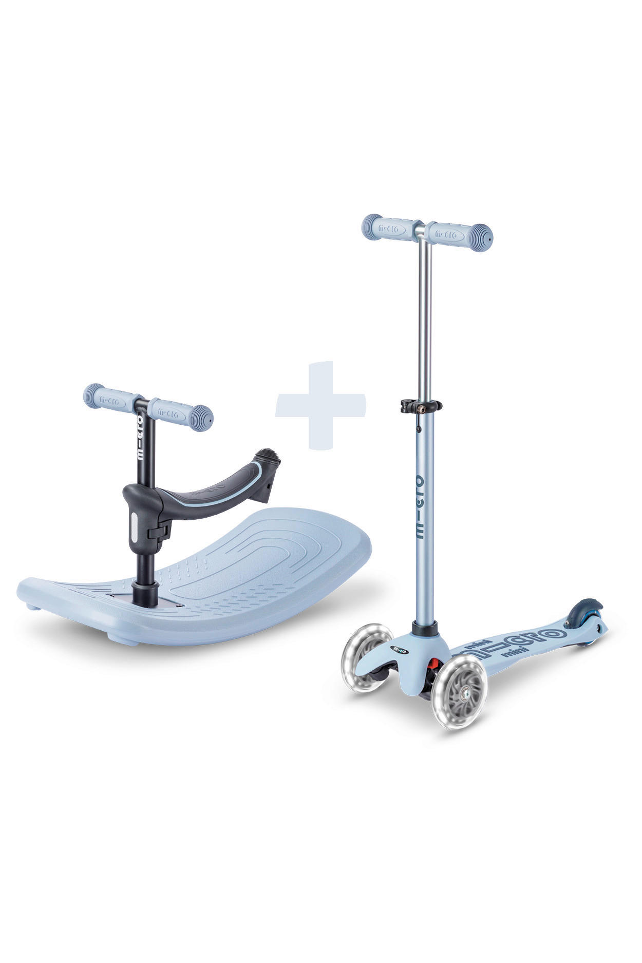 Micro Mobility Kinderscooter Mini Rock \u0026 Go Pastellblau 28x45-77x67 cm