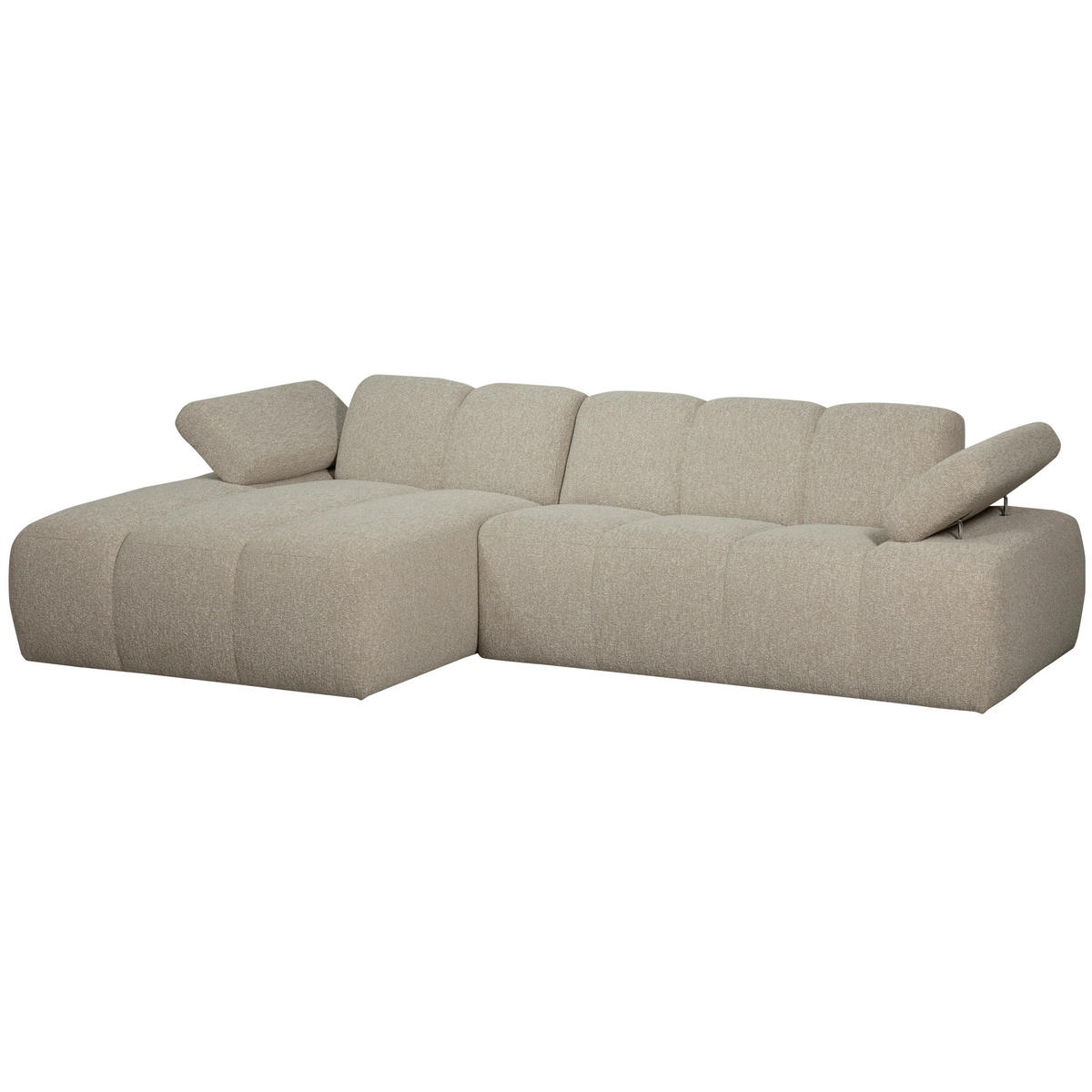 ECKSOFA Mojo Beige Bouclé  - Beige/Schwarz, Design, Kunststoff/Textil (160/284cm) - Livetastic