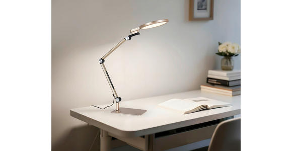 LED-SCHREIBTISCHLEUCHTE 98/20/22,5 cm  - Champagner/Schwarz, Design, Kunststoff/Metall (98/20/22,5cm) - Novel