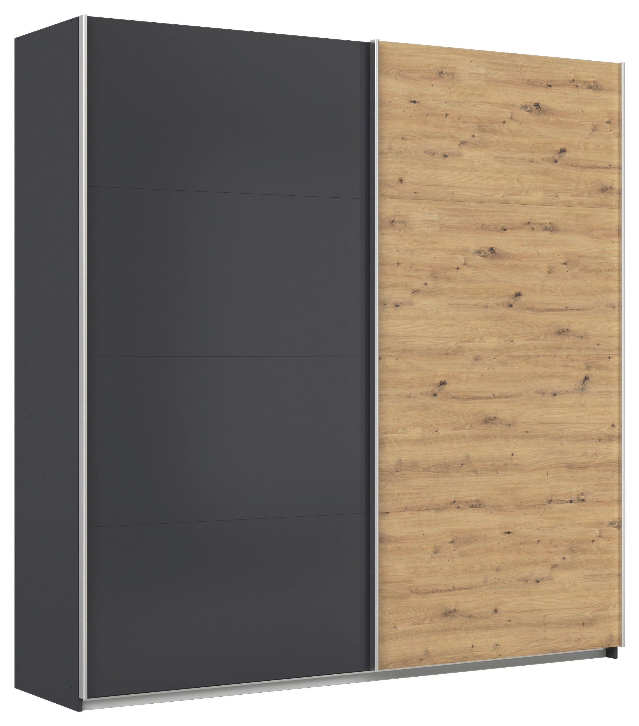 Schwebetürenschrank B: 225cm Feldkirch Grau/Eiche Dekor