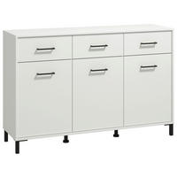 KOMODA, bela  - črna/bela, Konvencionalno, umetna masa/leseni material (138/90/40cm) - Carryhome