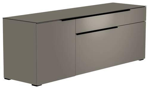 LOWBOARD Grau, Schwarz  160/58/45 cm  - Schwarz/Grau, Design, Glas/Holzwerkstoff (160/58/45cm) - Moderano