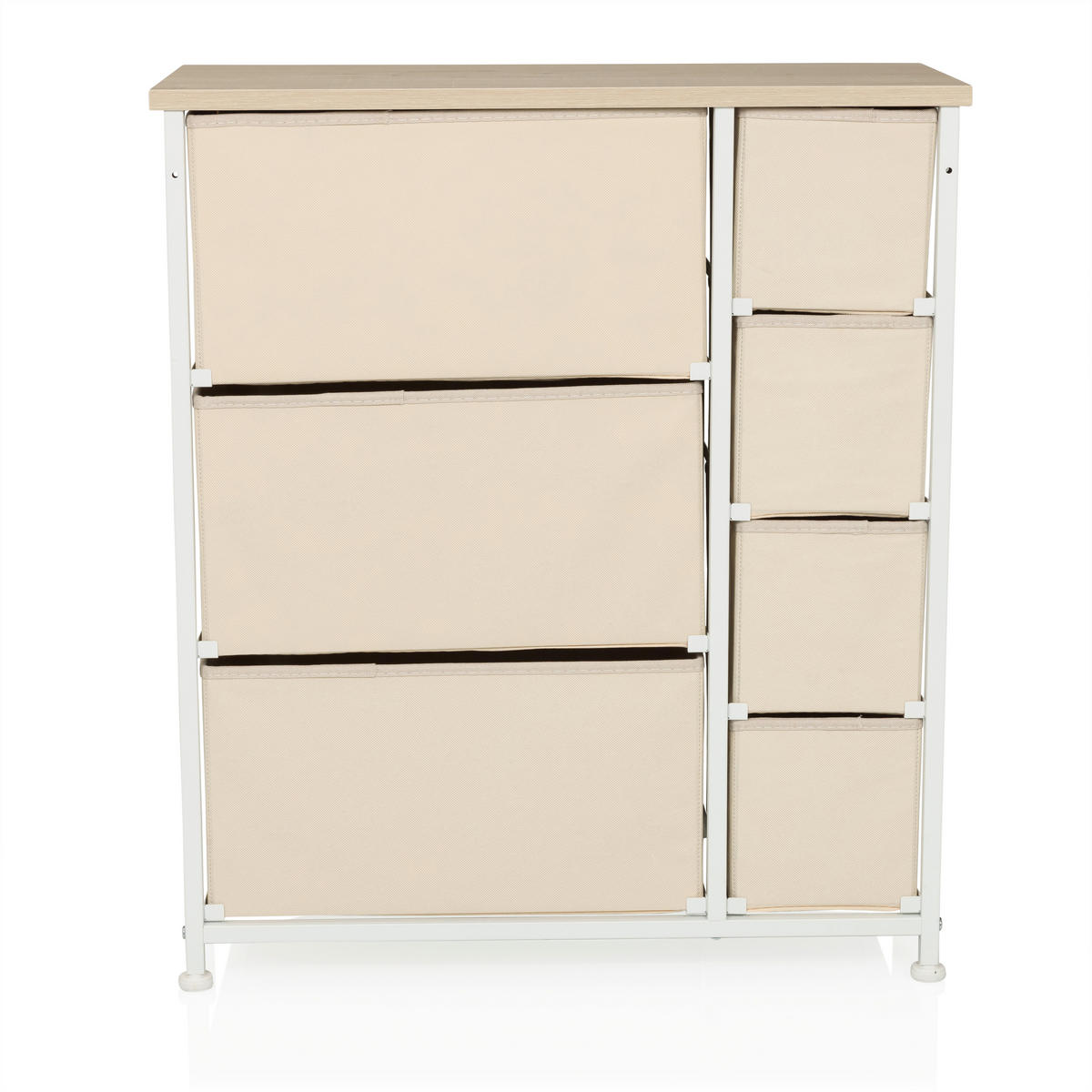 KOMMODE  in 63,5/73/30 cm  - Beige/Weiß, MODERN, Kunststoff/Textil (63,5/73/30cm) - MID.YOU