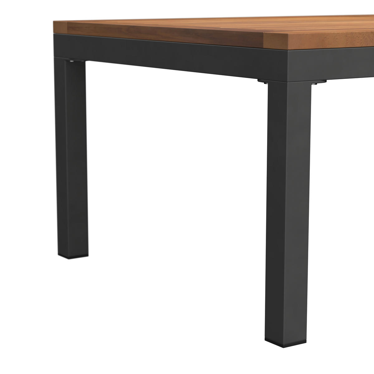 LOUNGEGARNITUR   191/72/75 cm Akazie vollmassiv Aluminium  - Schwarz/Akaziefarben, MODERN, Holz/Textil (191/72/75cm) - Ambia Garden