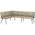 ECKBANK 165/225 cm  in Beige  - Beige/Schwarz, Design, Textil/Metall (165/225cm) - Moderano