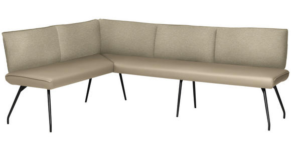 ECKBANK 165/225 cm  in Beige  - Beige/Schwarz, Design, Textil/Metall (165/225cm) - Moderano