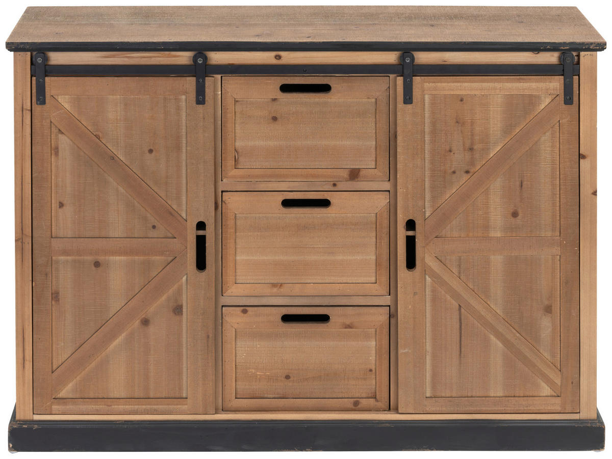 HIGHBOARD  in 120/86/40 cm  - Schwarz/Naturfarben, LIFESTYLE, Holz/Holzwerkstoff (120/86/40cm) - Livetastic