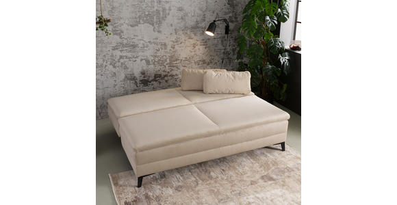 BOXSPRINGSOFA in Cord Beige  - Beige/Schwarz, Design, Textil/Metall (200/100/108cm) - Novel