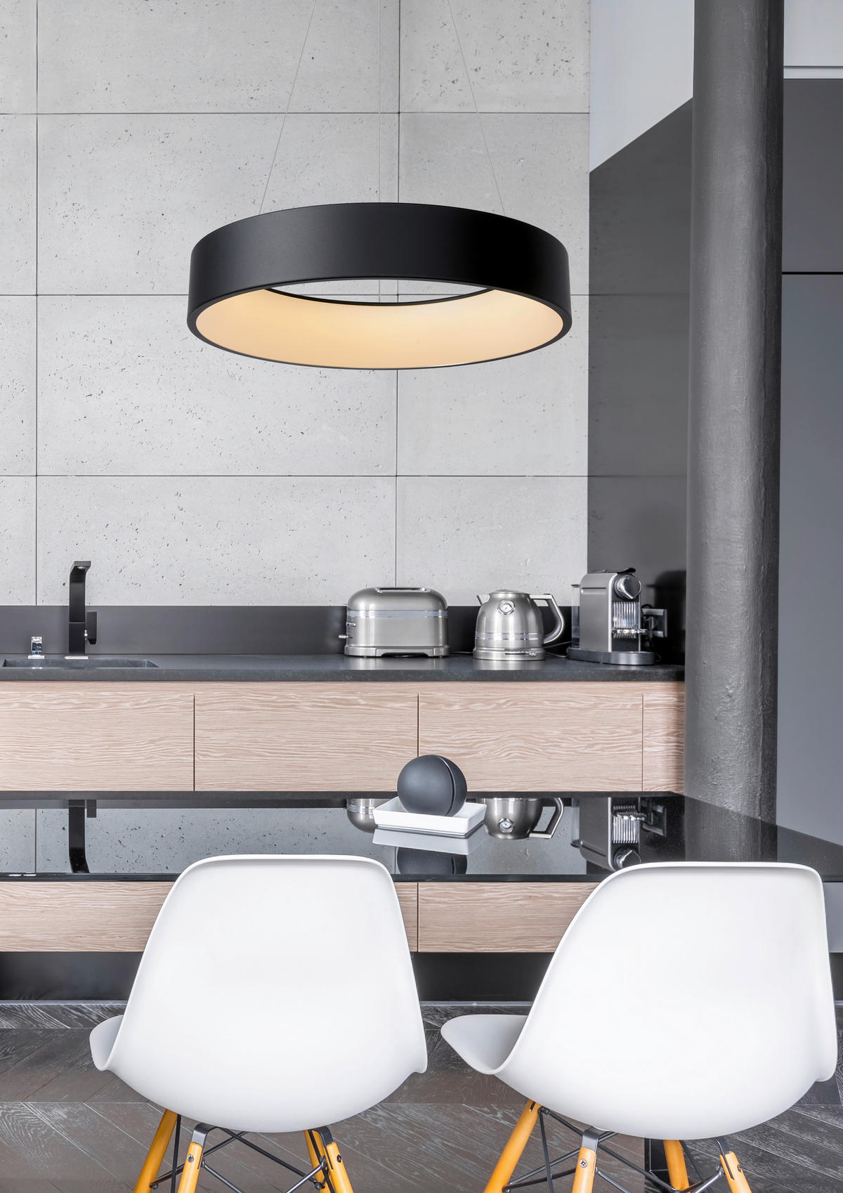 LED-HÄNGELEUCHTE 60/60/142 cm    - Schwarz, Design, Metall (60/60/142cm) - Lucide