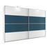 SCHWEBETÜRENSCHRANK 2 -türig Petrol, Weiß - Petrol/Alufarben, Design, Glas/Holzwerkstoff (315/223/69cm) - CANTUS