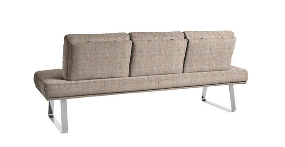 SITZBANK 209/92/78 cm in Orange, Chromfarben - Chromfarben/Orange, Design, Textil/Metall (209/92/78cm) - Dieter Knoll
