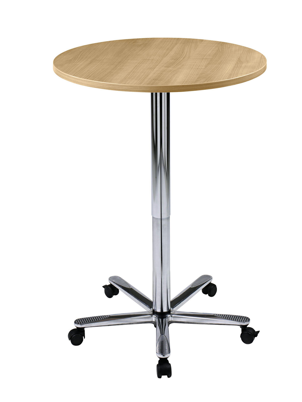 STEHTISCH Buchefarben, Chromfarben  - Chromfarben/Buchefarben, KONVENTIONELL, Holzwerkstoff/Metall (80/80/72-114cm) - Venda