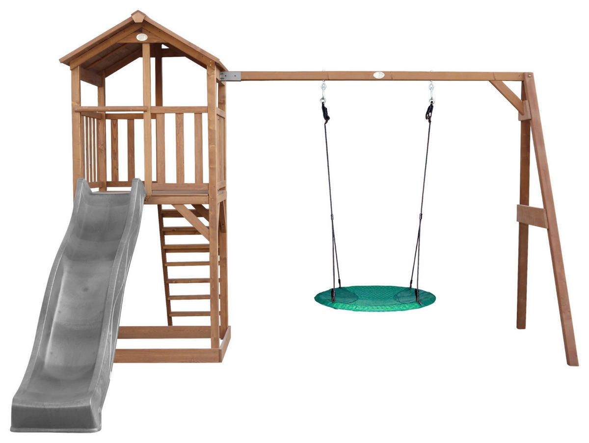 SPIELTURM 356,6/241,9/349 cm  - Braun/Grau, Konventionell, Holz/Kunststoff (356,6/241,9/349cm)