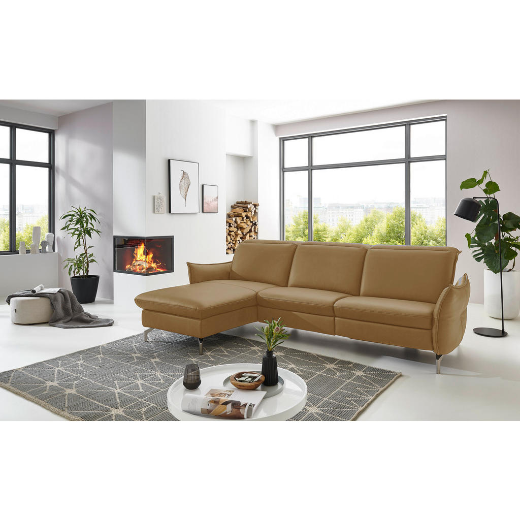 Thumbnail - Livetastic Ecksofa, Olivgrün, Textil, 4-Sitzer, Ottomane links, L-Form, 233x179 cm, Hocker erhältlich, motorische Relaxf...