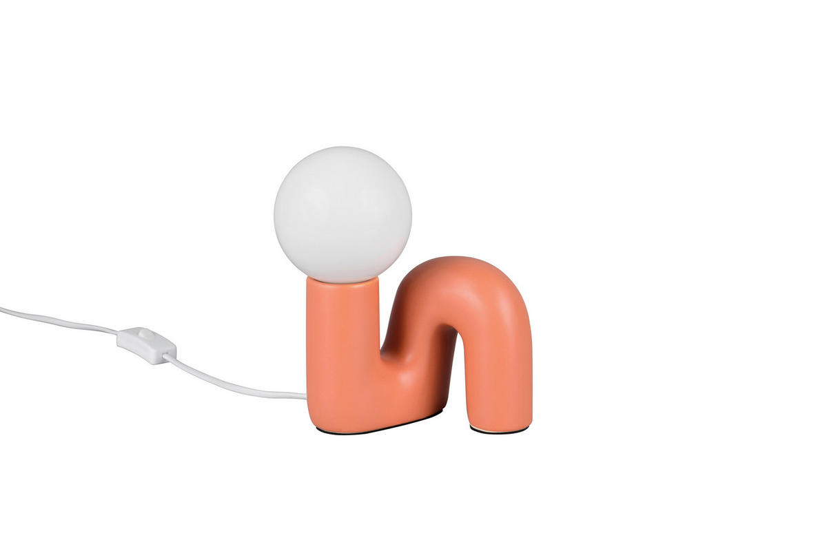 TISCHLEUCHTE Quinn 16,5/21,5/15 cm  - Orange/Weiß, Trend, Glas/Keramik (16,5/21,5/15cm)