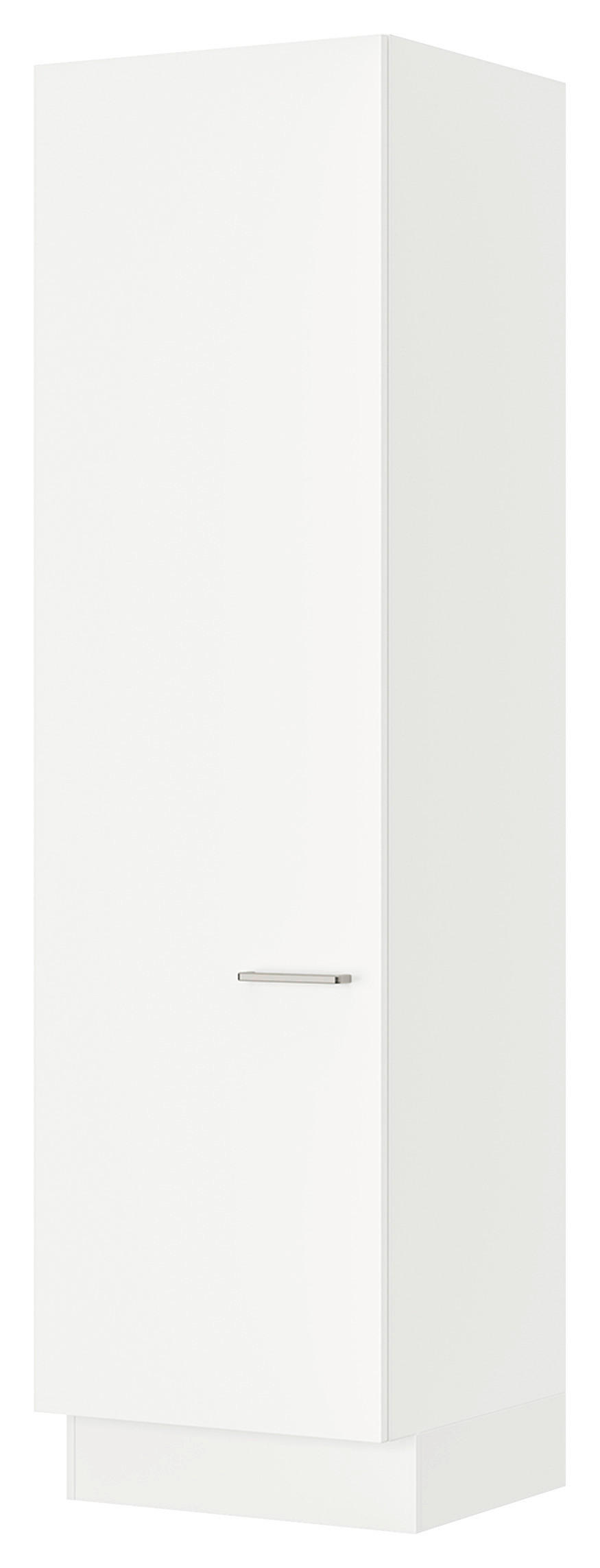 WÄSCHESCHRANK 60/216,6/58,2 cm  in Weiß  - Edelstahlfarben/Weiß, MODERN, Holzwerkstoff/Metall (60/216,6/58,2cm) - Nobilia