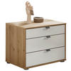 NACHTSCHRANK 60/48/43 cm  - Schieferfarben/Eiche Bianco, KONVENTIONELL, Glas/Holzwerkstoff (60/48/43cm) - Dieter Knoll