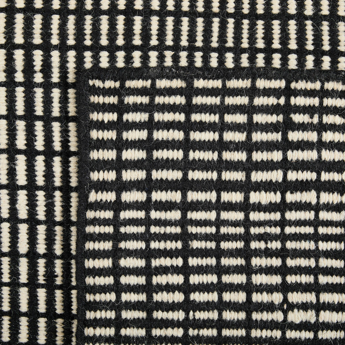 HANDWEBTEPPICH 140/200 cm Schwarz, Weiß  - Schwarz/Weiß, Design, Textil (140/200cm) - Novel