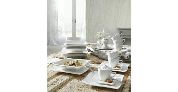 KAFFEESERVICE Weiß Swing 18-teilig  - Weiß, Basics, Keramik - Novel