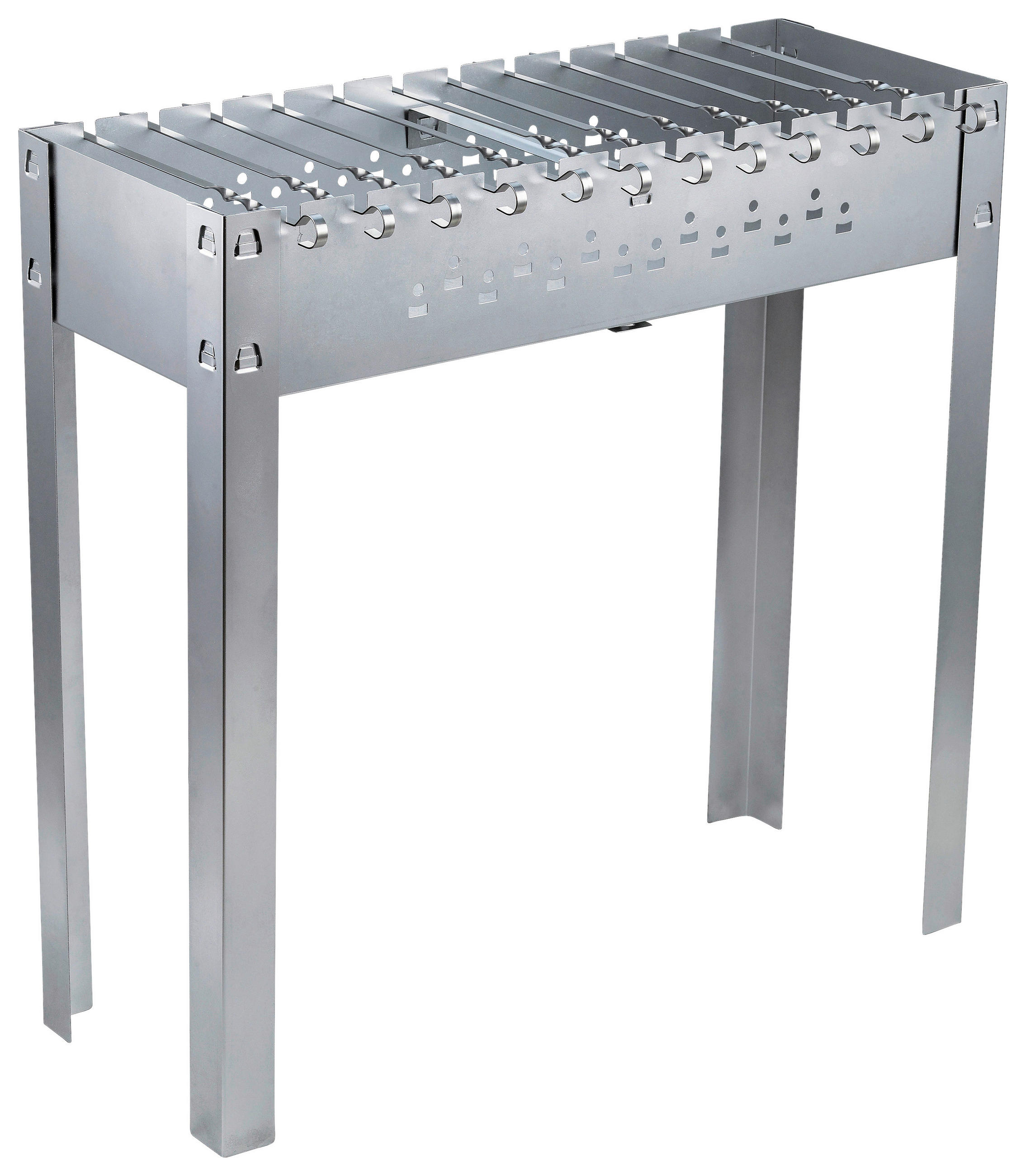 GRIL NA DŘEVĚNÉ UHLÍ - barvy stříbra, Konvenční, kov (80/80/30cm) - Ambia Garden