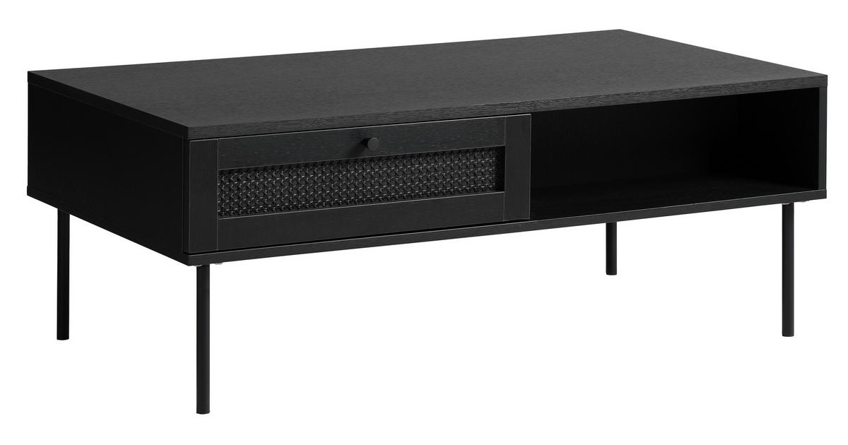 COUCHTISCH 110/60/42 cm rechteckig Schwarz  - Schwarz, Basics, Holzwerkstoff/Metall (110/60/42cm) - Boxxx