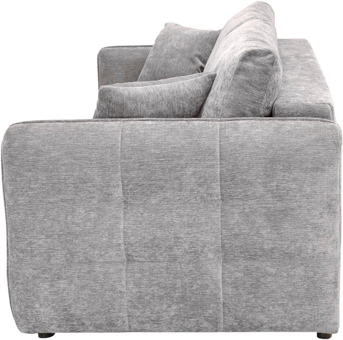 BOXSPRINGSOFA Chenille Grau  inkl. Zierkissen, Rückenkissen, Bettkasten, Schlaffunktion  - Schwarz/Grau, KONVENTIONELL, Kunststoff/Textil (235/94/103cm) - Novel