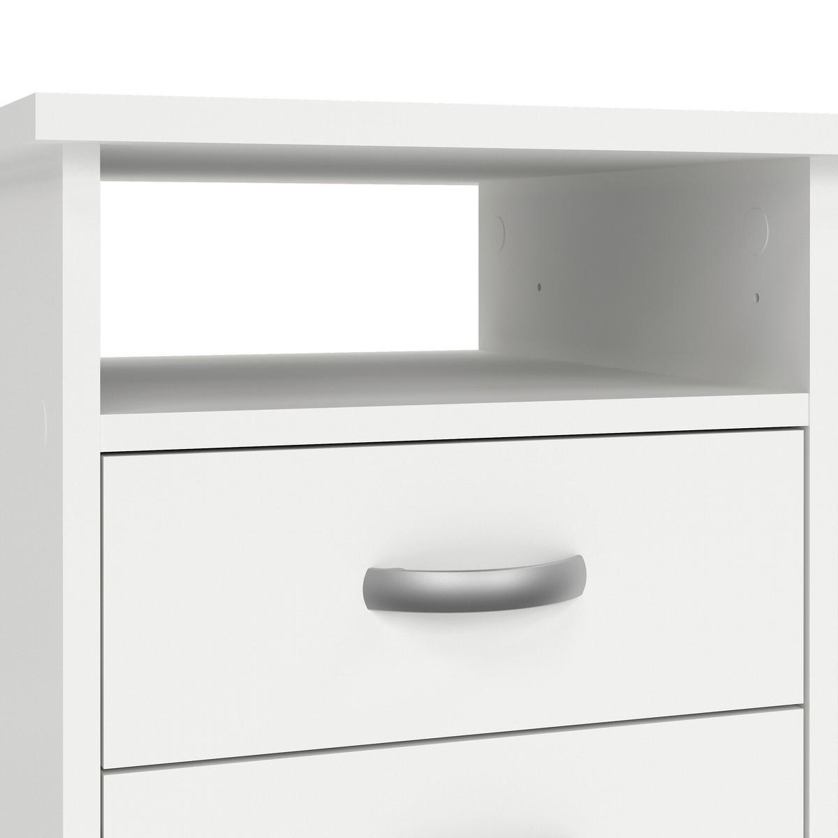 SCHREIBTISCH 109,3/48,5/75,6 cm  in Weiß  - Silberfarben/Weiß, MODERN, Holzwerkstoff/Kunststoff (109,3/48,5/75,6cm) - MID.YOU