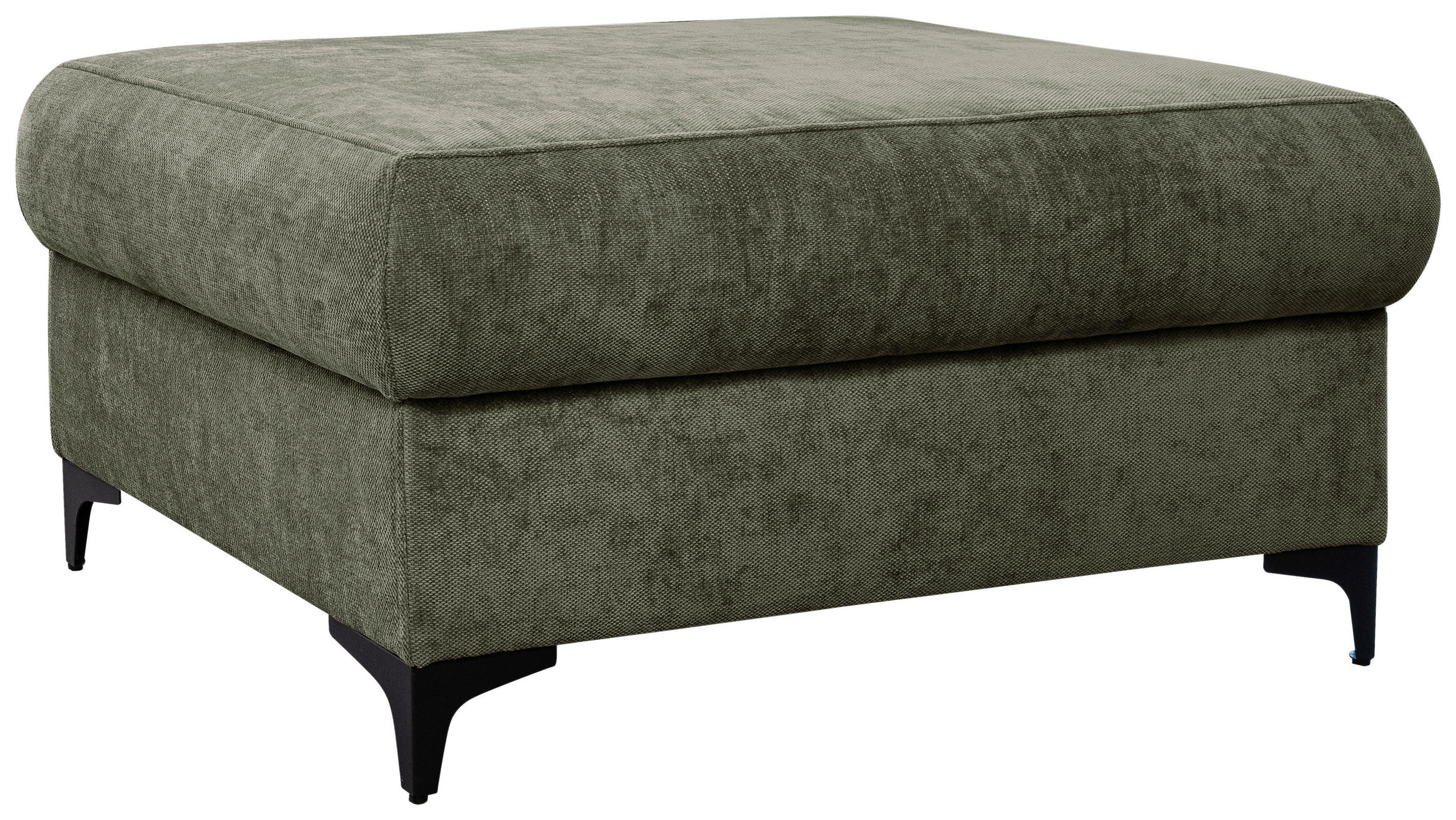 HOCKER Webstoff Dunkelgrün  - Dunkelgrün/Schwarz, KONVENTIONELL, Textil/Metall (101/49/66cm) - Stylife